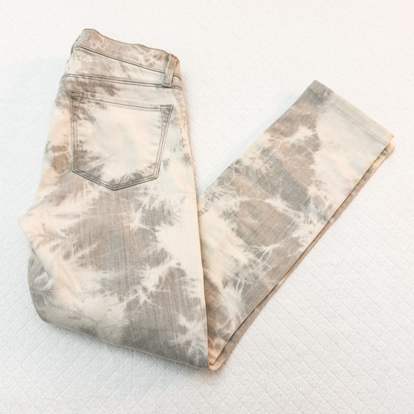 J. Brand Rail Straight Ripped Denim Jeans Acid Wash Gray Fame Size 24 - Picture 8 of 8